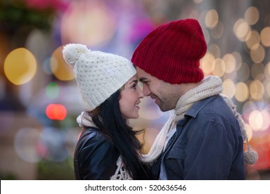 Christmas Couple In City Lights 