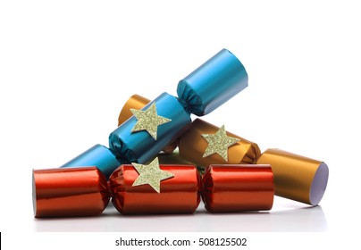 Christmas Cracker Isolated On A White Background