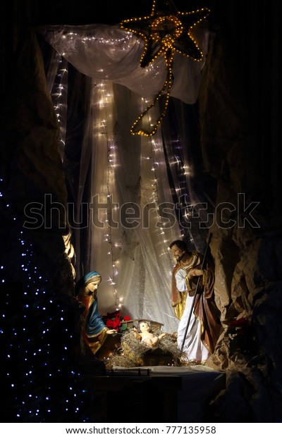 Christmas Crib Biblical Scene Birth Jesus Stock Photo Edit Now