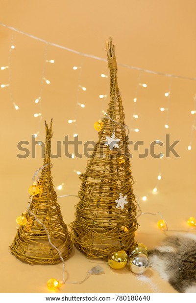 Christmas Decor Christmas Tree Made Twigs Stock Photo Edit Now
