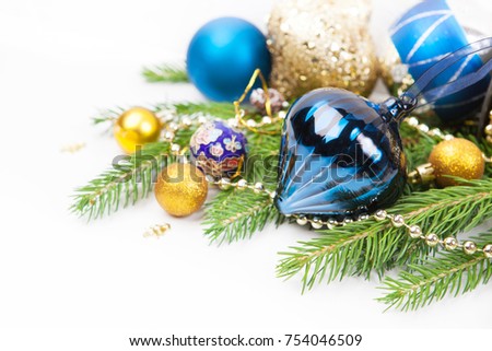 christmas decoration with blue and gold baubles in sequins ornament and silver lines fir - Blue And Gold Christmas Decorations christmas decoration with blue and gold baubles in sequins ornament and silver lines fir - Blue And Gold Christmas Decorations