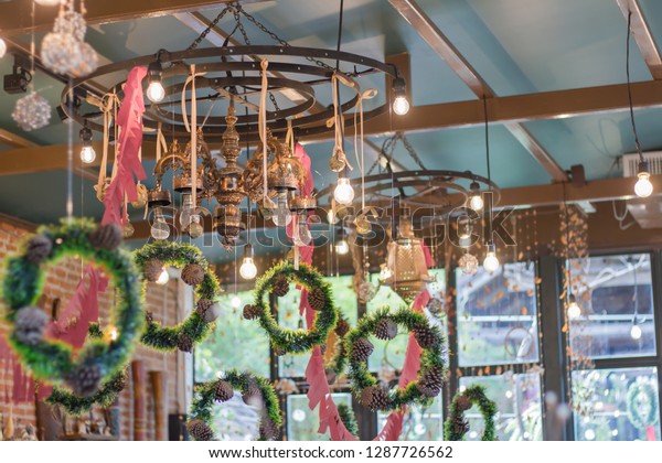 Christmas Decoration Ceiling Coffee Shop Holidays