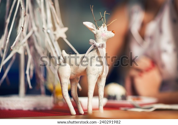 Christmas Decoration Concept Vintage Toy Christmas Stock Photo