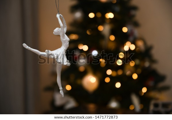 Christmas Decoration Form Ballerina Against Background Stock Photo