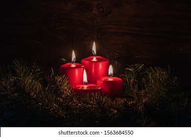 Christmas decoration with christmas four candles burning for advent season - Powered by Shutterstock