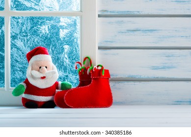 Christmas Decoration, Frozen Window Scene