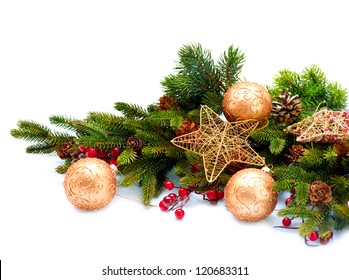 Christmas Decoration. Holiday Decorations Isolated on White Background - Powered by Shutterstock