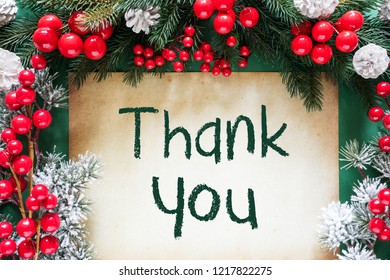 Christmas Decoration Like Fir Tree Branch, Text Thank You - Shutterstock ID 1217822275