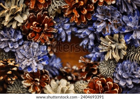 Christmas decoration made from Christmas tree pine cones
