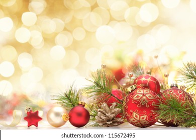 Christmas Decoration On Abstract Background