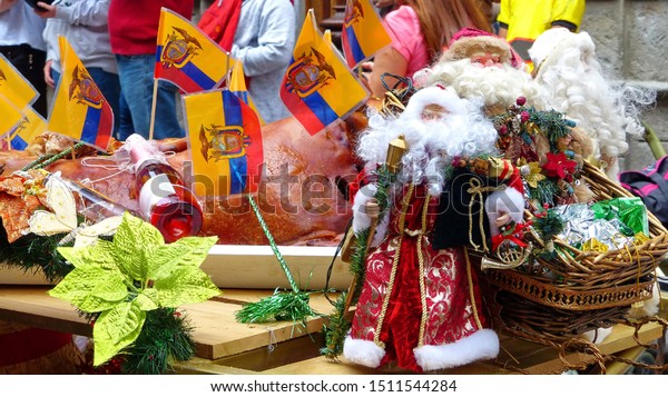 Christmas Decoration Parades Float Ecuadorian Flag Royalty Free