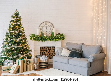 Garland On Fireplace Images Stock Photos Vectors Shutterstock