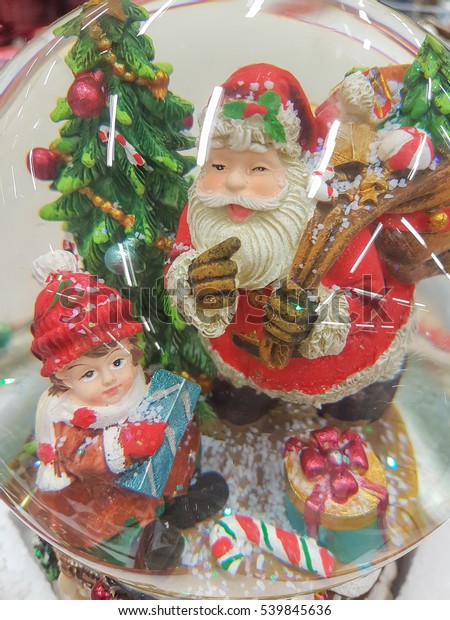 Christmas Decorations Glass Globe Christmas Story Stock Photo