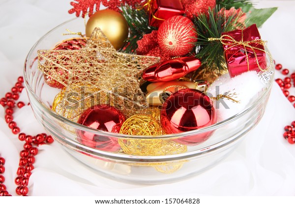 Christmas Decorations Glass Vase Close Stock Photo Edit Now