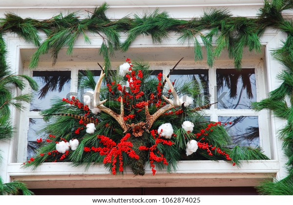 Christmas Decorations Made Natural Products Including Stock Photo