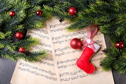 Christmas Decorations On Music Sheets