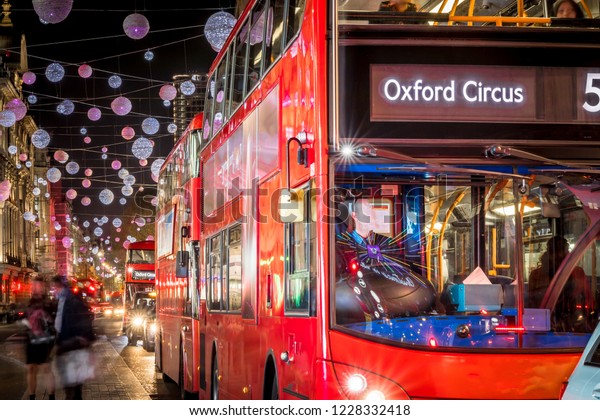 Christmas Decorations On Oxford Street London Stock Photo (Edit Now