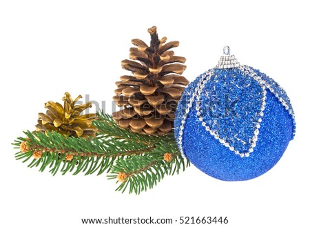 Christmas decorations on a white background