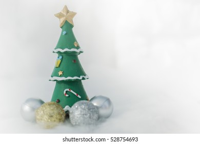 Green Wooden Miniature House Handmande Christmas Stock Photo (Edit Now