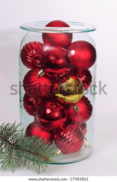 Christmas Decorative Balls Glass Jar Stock Photo Edit Now 17983861