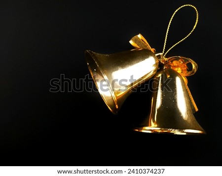 Christmas decorative bells on a black background