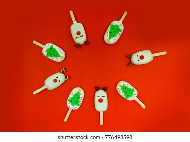 christmas dessert and decorations ice cream and candy decorated as christmas composition with santa claus - Christmas Dessert Decorations christmas dessert and decorations ice cream and candy decorated as christmas composition with santa claus - Christmas Dessert Decorations