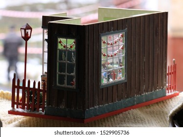 Christmas Doll House. Christmas Interior. 