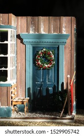 Christmas Doll House. Christmas Interior. 