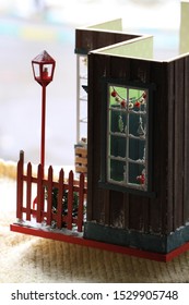 Christmas Doll House. Christmas Interior. 