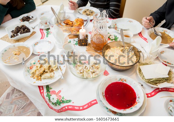 Christmas Eve Dinner Poland Traditional Meal Stock Photo Edit Now 1601673661