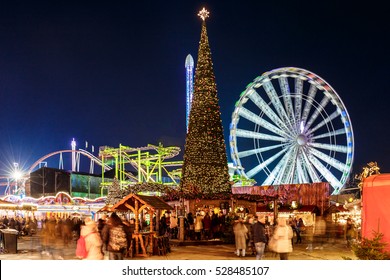 Christmas fair in Hyde park in 2016, London - Shutterstock ID 528485107