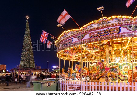 Christmas fair in Hyde park in 2016, London