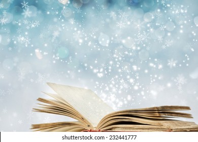 Christmas Fairy-tale. Christmas Background With Magic Book