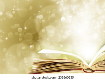 Christmas Fairy-tale. Christmas Background With Magic Book