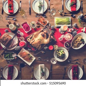 Christmas Family Dinner Table Concept