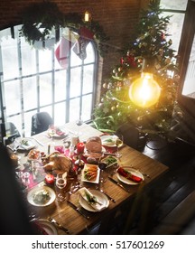 Christmas Family Dinner Table Concept