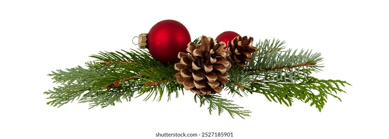 christmas fir branch with xmas decoration ball isolated - Powered by Shutterstock