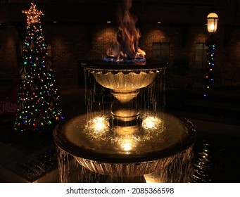 Christmas Fountain In Gatlinburg Tennessee Town