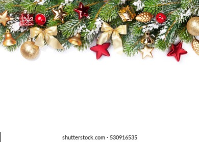 52,163 Christmas frame with baubles and fir Images, Stock Photos ...