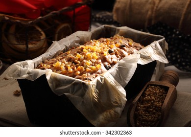 Christmas Fruit Cake In Baking Mold


