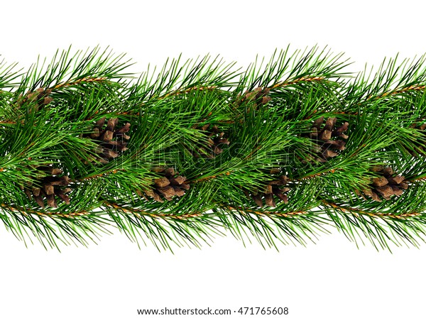 Christmas Garland Decoration Isolated On White Stock Photo 471765608 ...