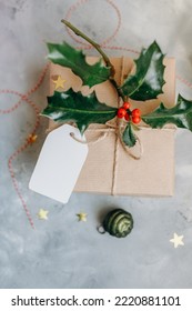 Christmas Gift Box, Gift Tag Mockup