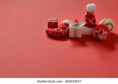 Christmas gift on a red background
