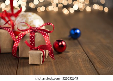 Christmas Gifts On Wood