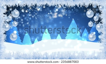 Christmas glittering glowing snowflakes particles and bokeh lights falling shiny background.