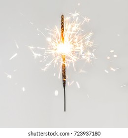 Christmas glittering  sparklers. decoration lighting element. Festive  Magic sparks lights for holiday poster, birthday or party concept. Xmas decoration lighting element.