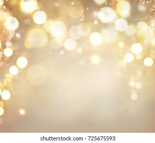 Christmas Glowing Golden Background Christmas Lights Stock Photo ...