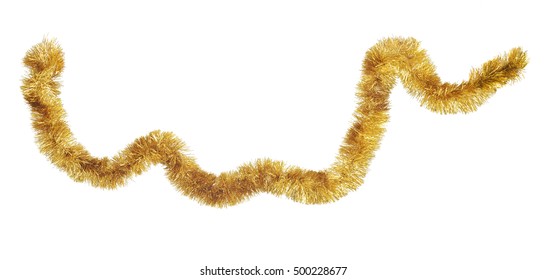 Christmas golden garland. Isolated against white background.