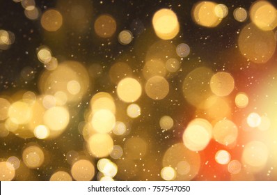 Christmas and Happy new year on blurred bokeh with snowfall banner background - Shutterstock ID 757547050