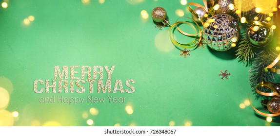 Merry Christmas Happy New Year Banner Stock Vector (Royalty Free